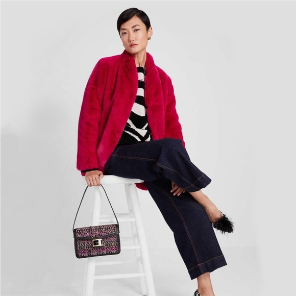 ♠️kate spade Katy Tweed Medium Shoulder Bag, Pink Multi NWT - Picture 8 of 8